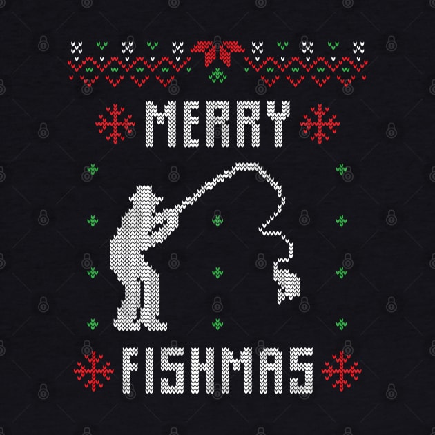 Merry Fishmas Funny Christmas Xmas For Fishers by DragonTees